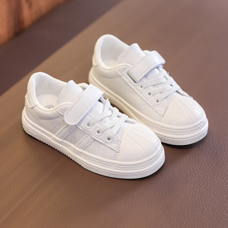 蜡比小星儿童鞋子贝壳头小白鞋女童运动白色春秋学生板鞋