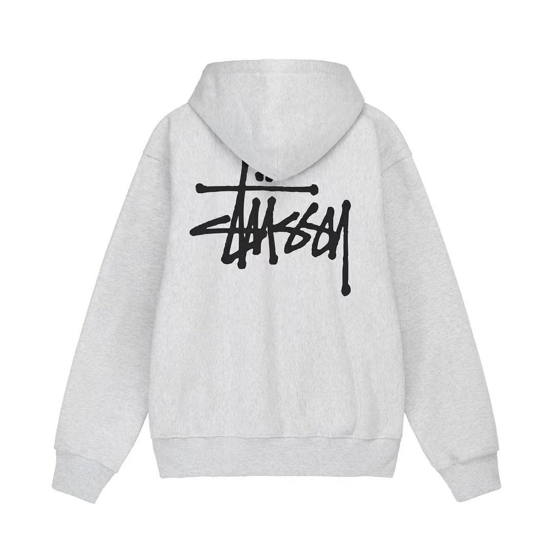 美潮正品stussy斯图西经典logo开衫卫衣基础长袖帽衫男女同款潮牌