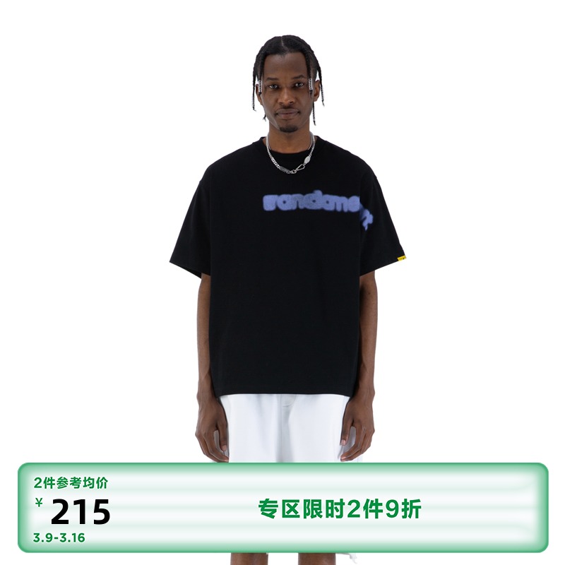 RANDOMEVENT(RDET) 21SS LOGO模糊圆领短袖T恤