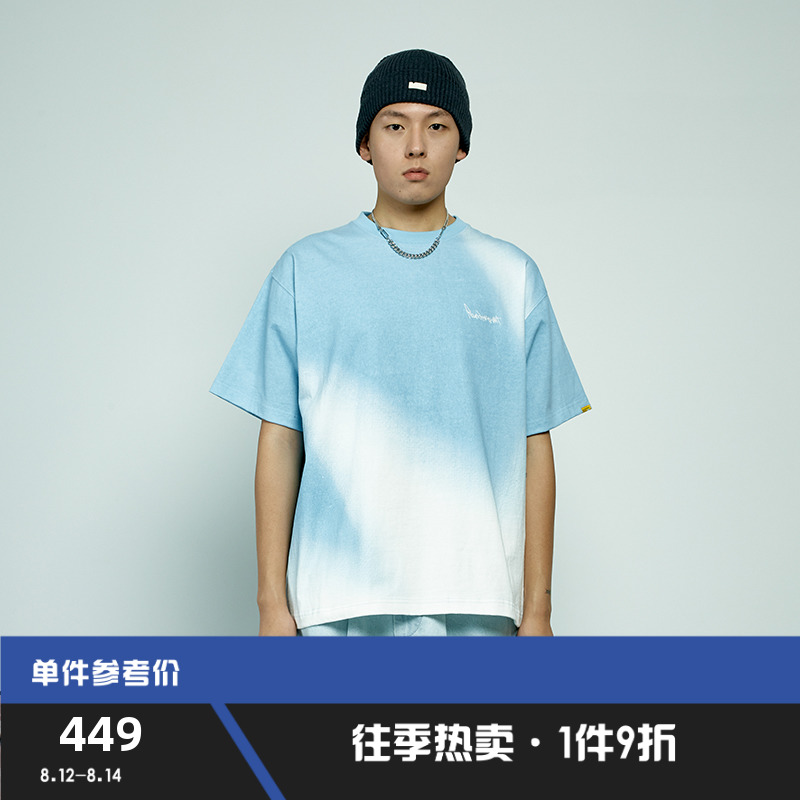 RANDOMEVENT(RDET) 22SS 240g重磅LOGO刺绣渐变短袖T恤