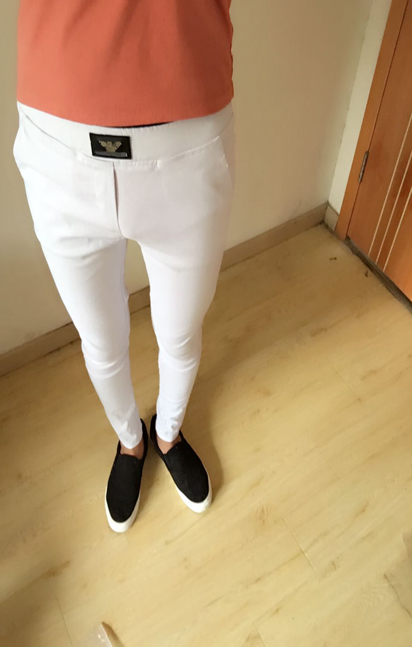 快手红人猴哥刘叉叉同款高弹裤子男修身显瘦小脚休闲裤紧身长裤男
