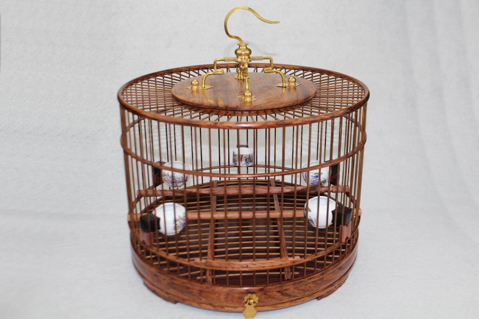 鸟笼红木红木鸟乌木活底靛颏绣眼黄雀大叶黄花梨鸟笼