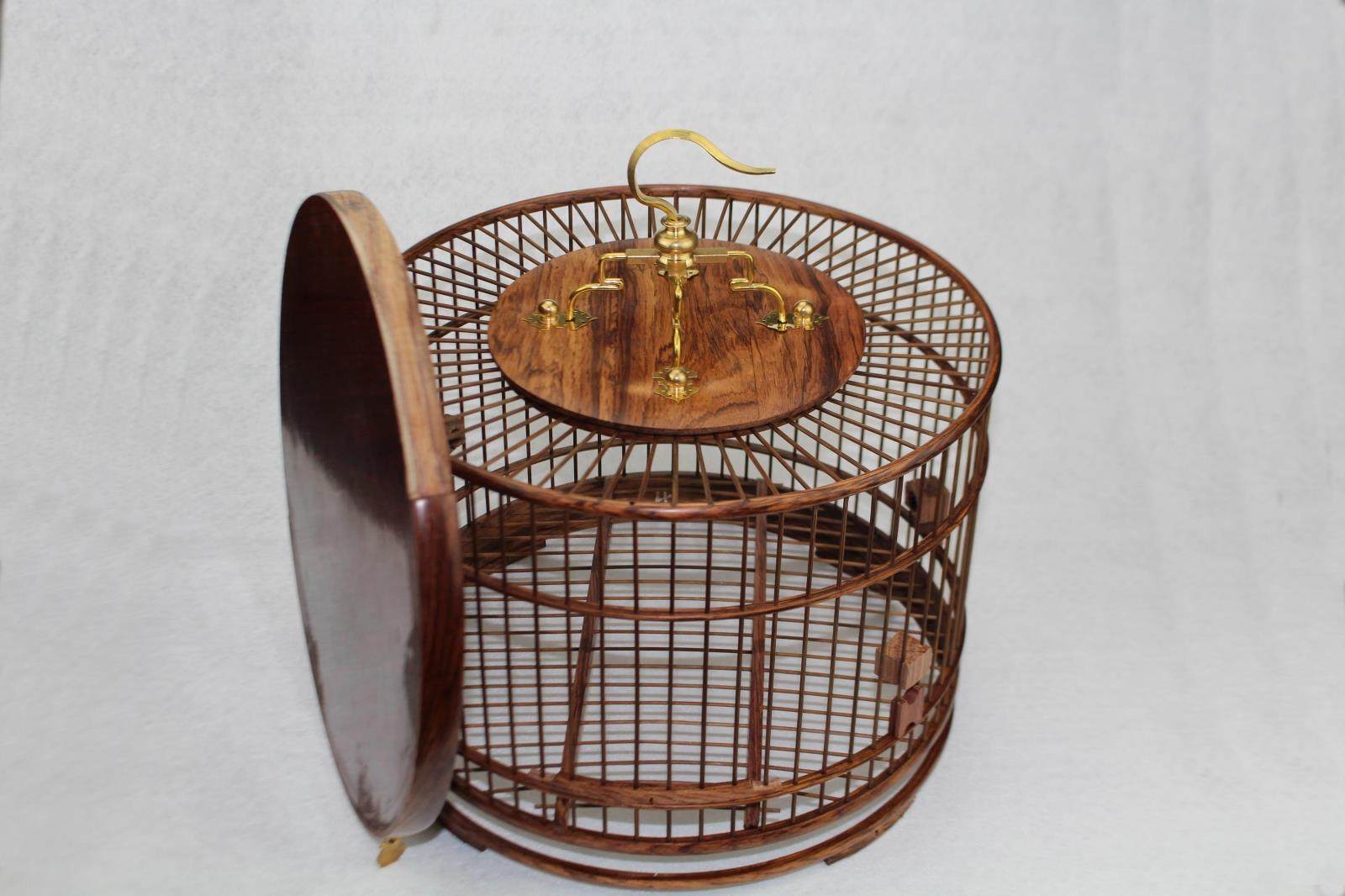 鸟笼红木红木鸟乌木活底靛颏绣眼黄雀大叶黄花梨鸟笼