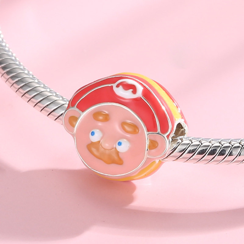 不家卡通动漫串珠s925通体纯银外包滴胶女生其他diy饰品配件
