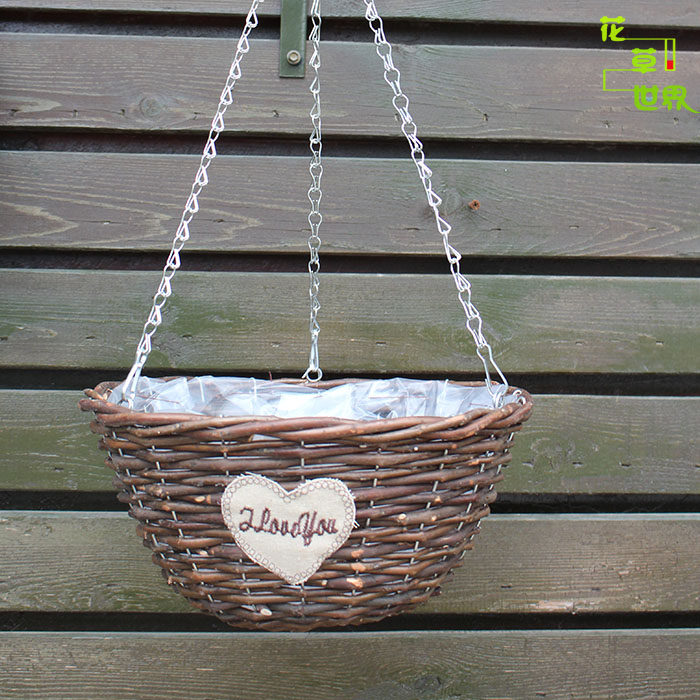 铁艺藤编编织吊篮吊盆挂盆绿萝花盆悬挂垂吊花篮