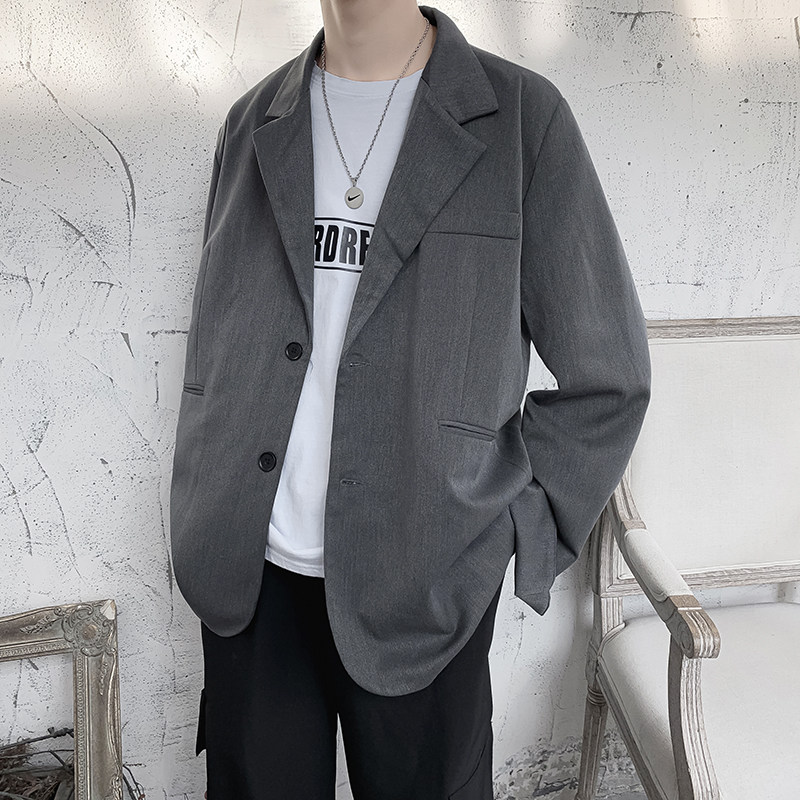 港风春夏季气质显瘦修身西装男士帅气西服