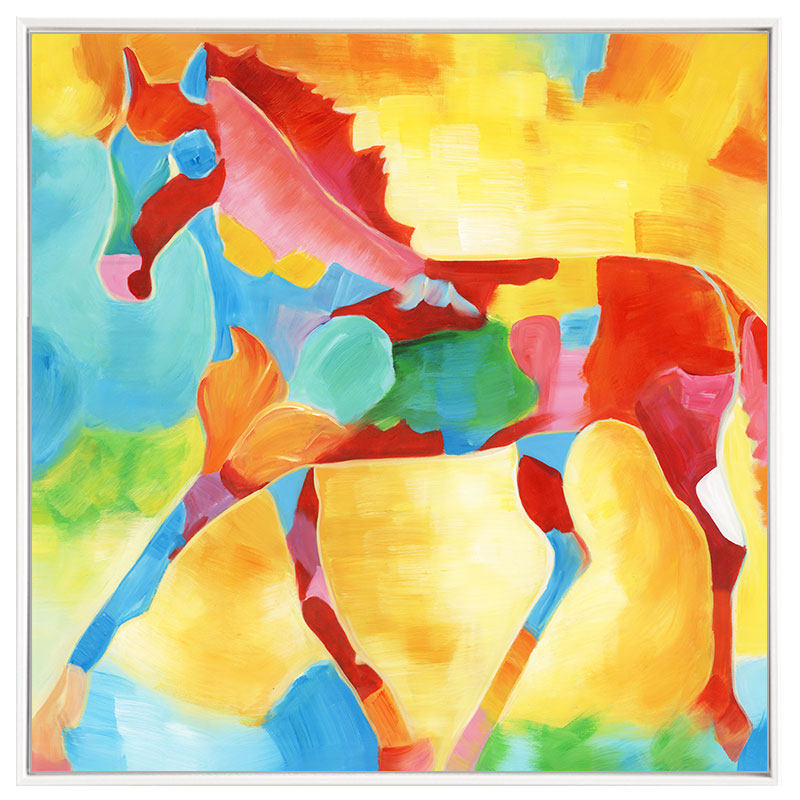 波普动物马客厅餐厅大幅装饰无框画前卫色彩现代简约挂画