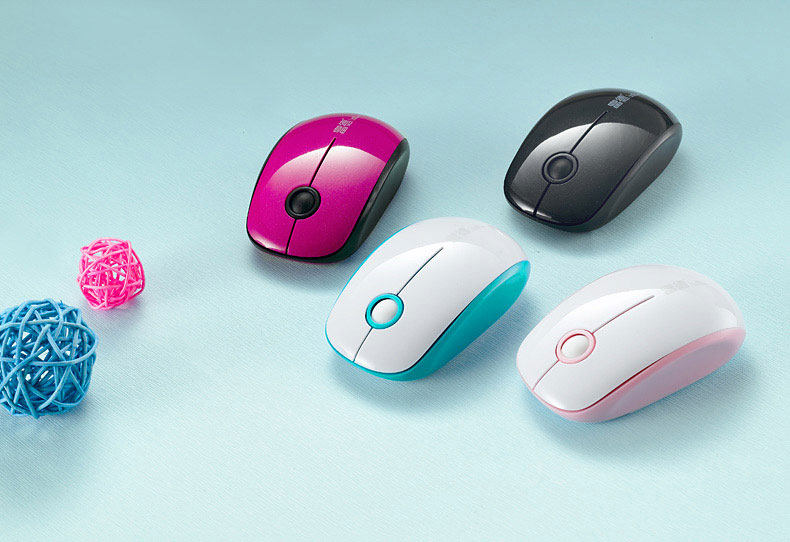 静音可爱滚珠女生用无线鼠标套装办公家用笔记本台式机无限鼠标