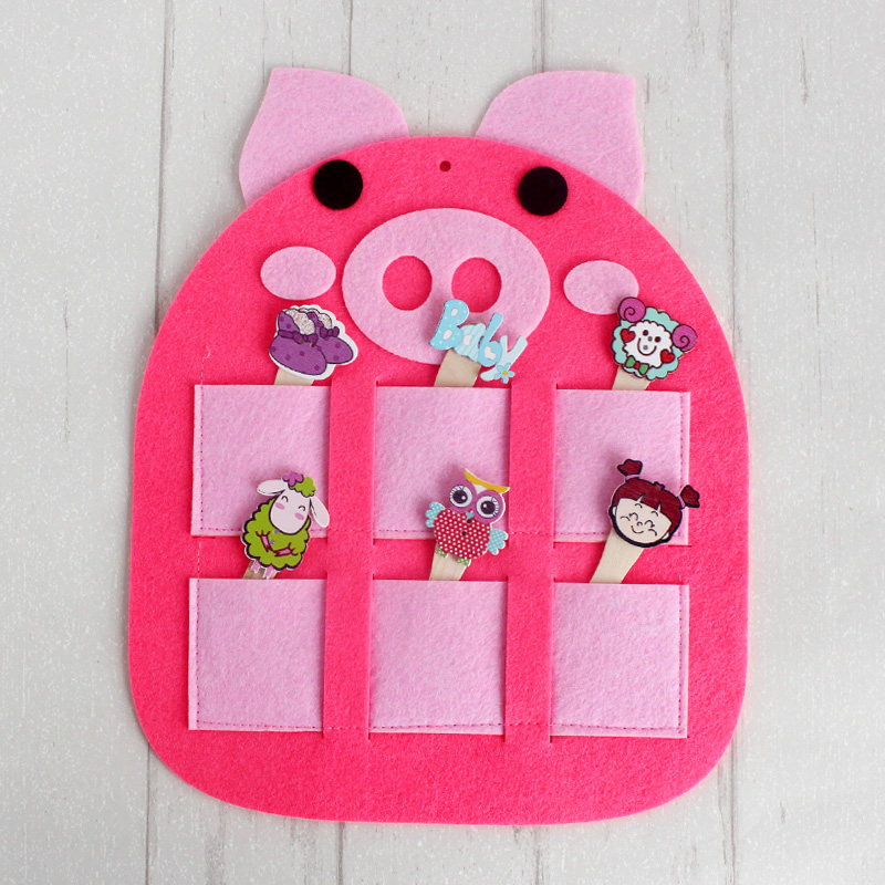 玩学堂木质进区卡幼儿园区域区角游戏男孩女孩动物出勤卡儿童插卡