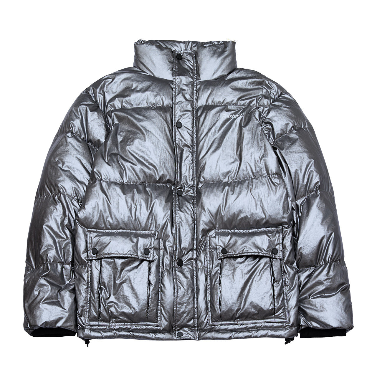 reshake潮牌华菲型格冬新款短外套宽松松亮男女情侣装羽绒服