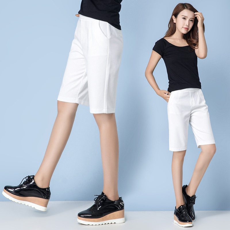 亚麻五分裤女夏棉麻中裤休闲裤麻料5分短裤女夏宽松热裤大码