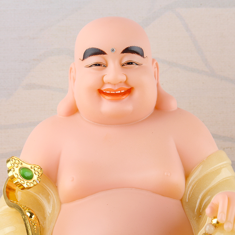 汉白玉佛像弥勒菩萨大肚佛开开口笑未来桌面简约摆件