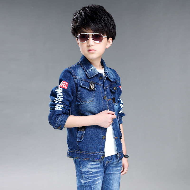 儿童牛仔服2018新款童装春秋款男童牛仔外套秋装中大童上衣夹克潮