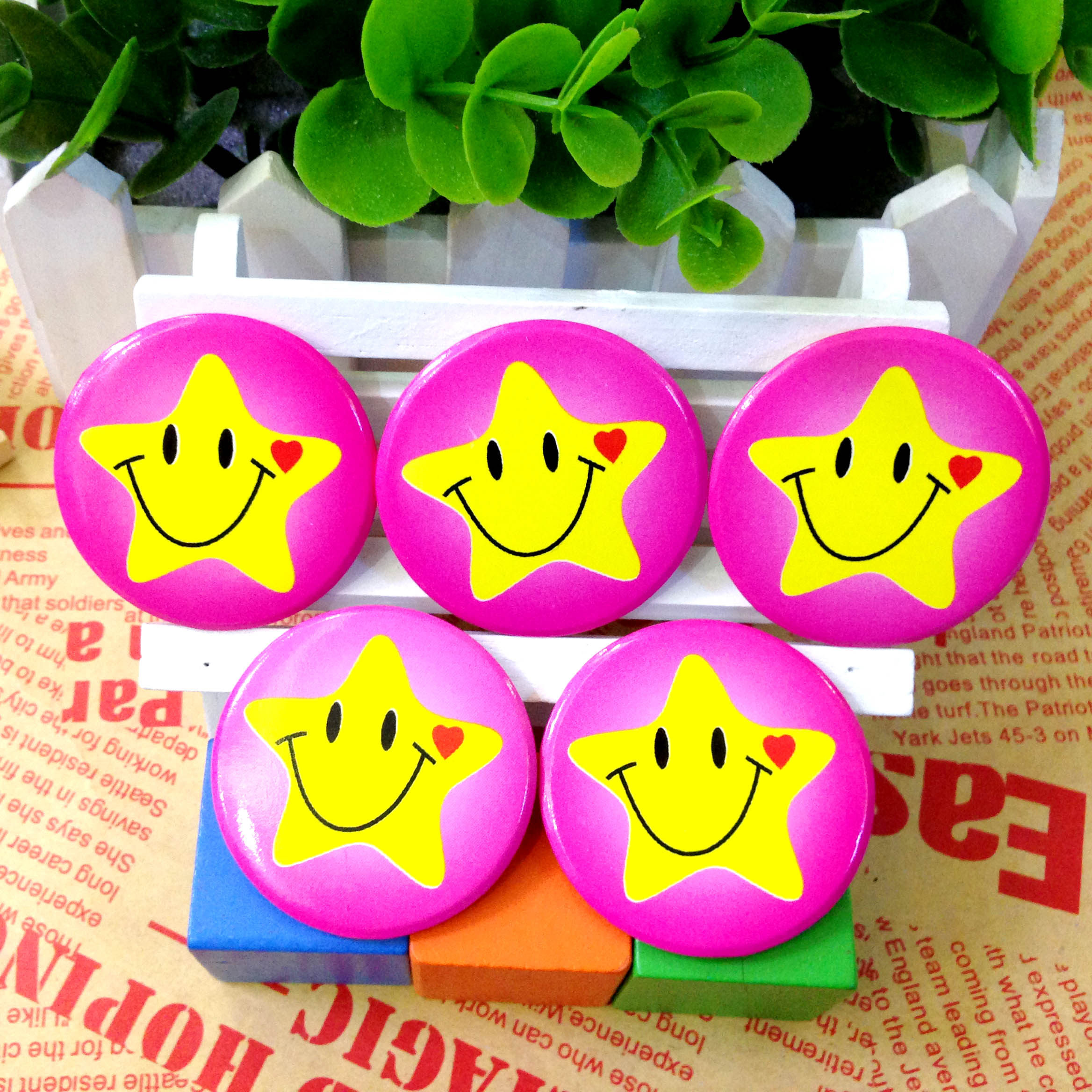 99包邮创意星星笑脸胸章儿童徽章奖品卡通奖章个性徽章