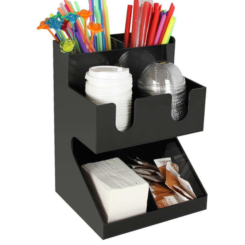 亚克力纸杯架奶茶店吧台收纳咖啡取杯架杯器吸管配套器具