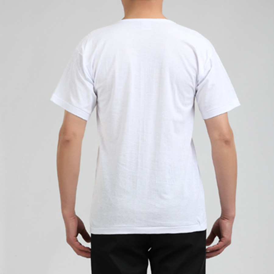 圆领短袖纯棉中老年t恤男士大码宽松薄款白色体恤打底汗衫老头衫