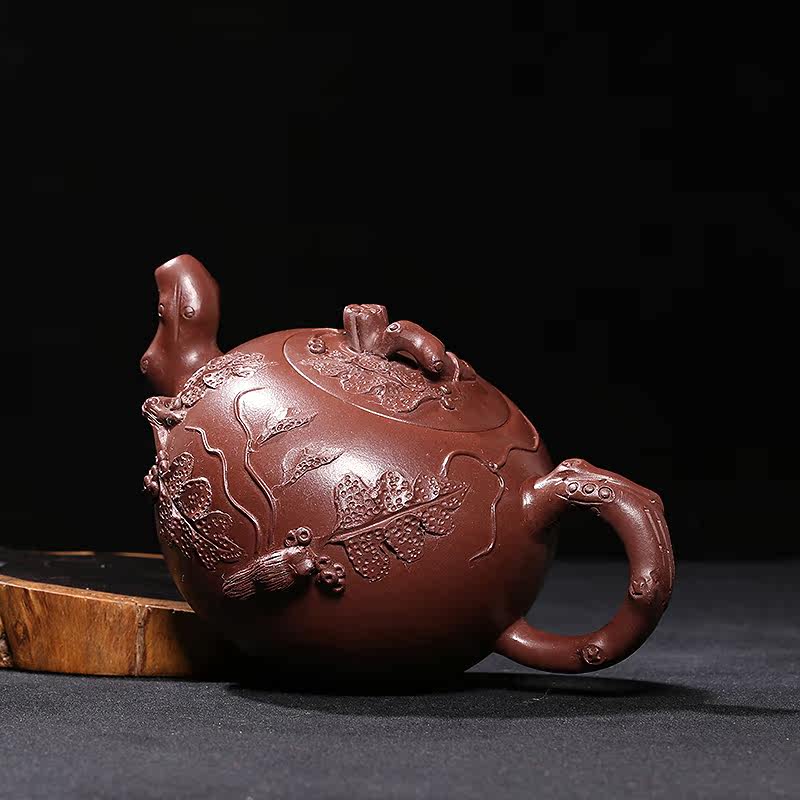 台湾回流老紫砂壶文革紫砂一厂老壶季益顺老紫泥全手工松鼠葡萄壶