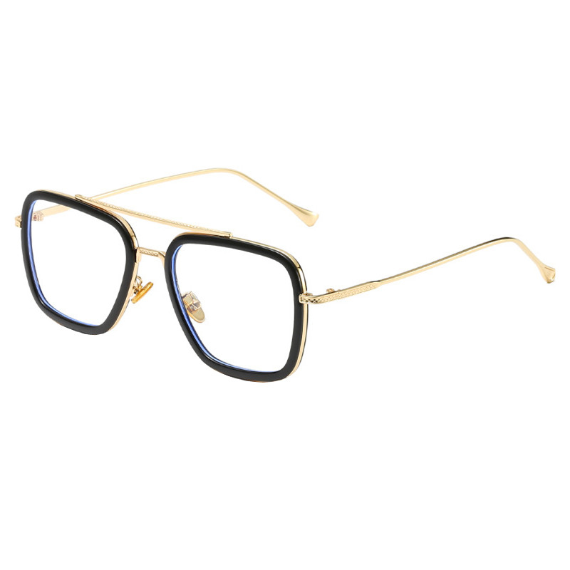 镜框网红休闲大方方框金属透明明眼素颜眼镜眼镜架