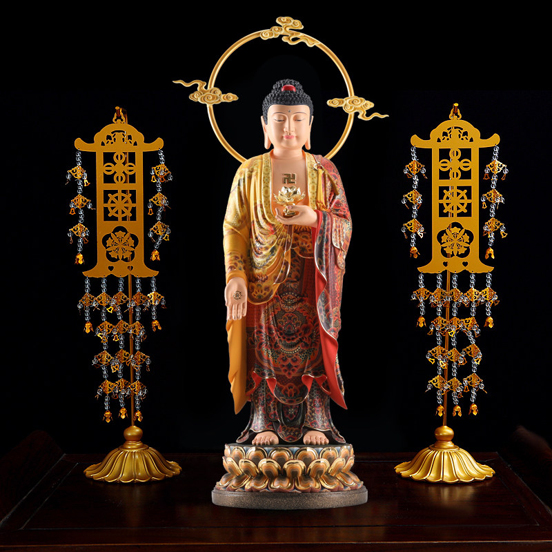 道教家用佛堂摆件寺院装饰桌面宝幢鎏金吉祥摆件