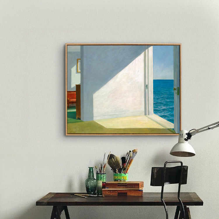 爱德华霍普欧式抽象装饰画挂画壁画靠海的房间现代装饰无框油画