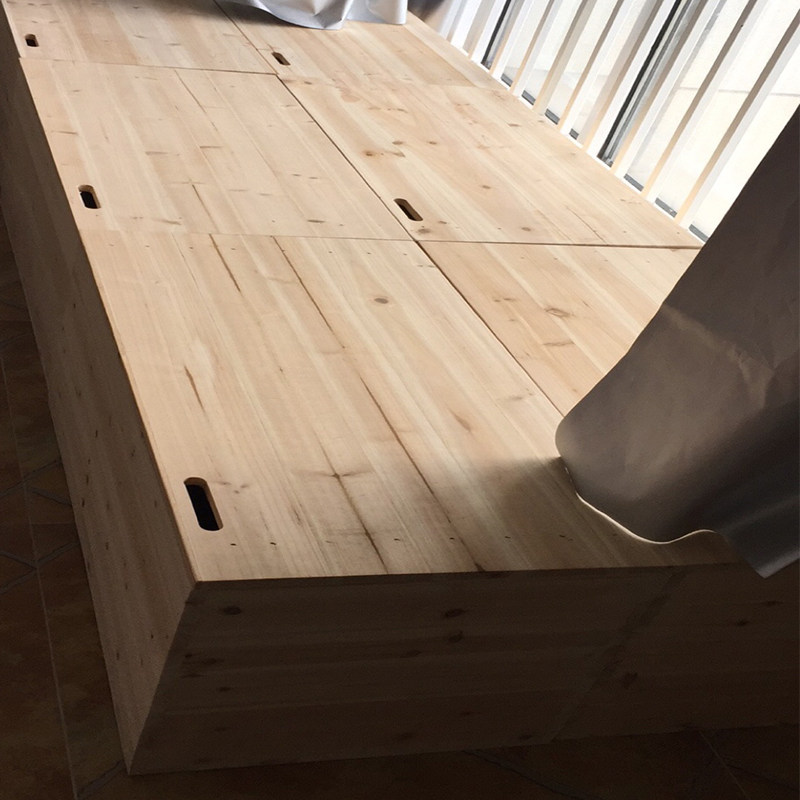 实木箱子拼床定制可移动榻榻米组合合大木箱长方形收纳箱