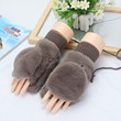 Soft Sister Gloves Female Winter Korean Version Lovely Plush Warm Thick Imitation Rabbit Hair Flip Half Finger Dual-purpose Student Neck Hanging Couple Soft Sister Gloves Female Winter Korean Version Lovely Plush Warm Thick Imitation Rabbit Hair Flip Half Finger Dual-purpose Student Neck Hanging Couple