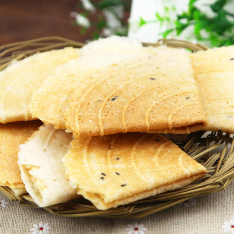 薄饼椰香酥脆食品零食80g麻味奇芝小旺特产薄脆饼干