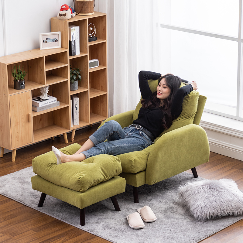 北欧简约懒人沙发午休折叠躺椅多功能沙发床客厅卧室布艺单人沙发