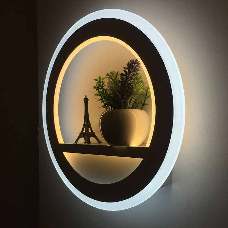 壁灯北欧led创意床头卧室个性圆形楼梯简约壁灯