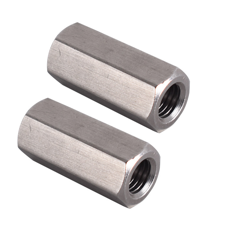 不锈钢304连接螺母加长螺丝帽六角长螺丝套圆螺母丝杆链接内牙套