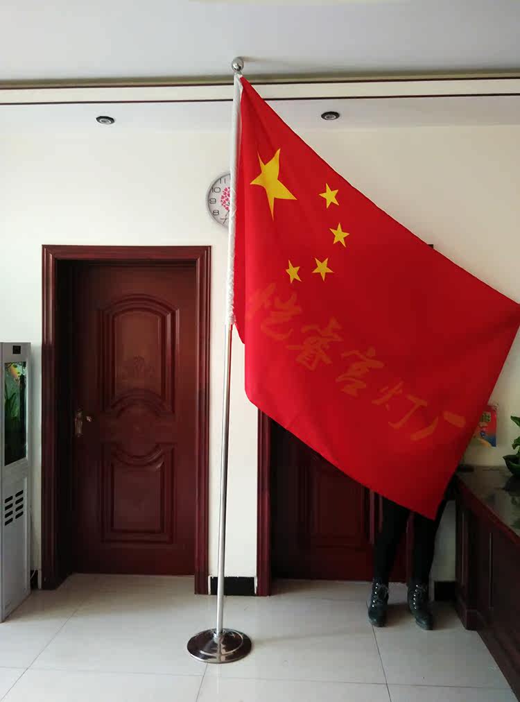 3米伸缩不锈钢室内旗杆办公室会议室落地旗杆办公室旗座摆设