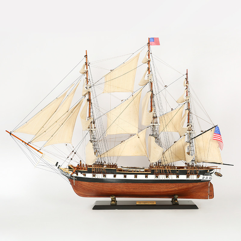 snnei美国星座模型三桅战舰木船一帆风顺手工办公室工艺船