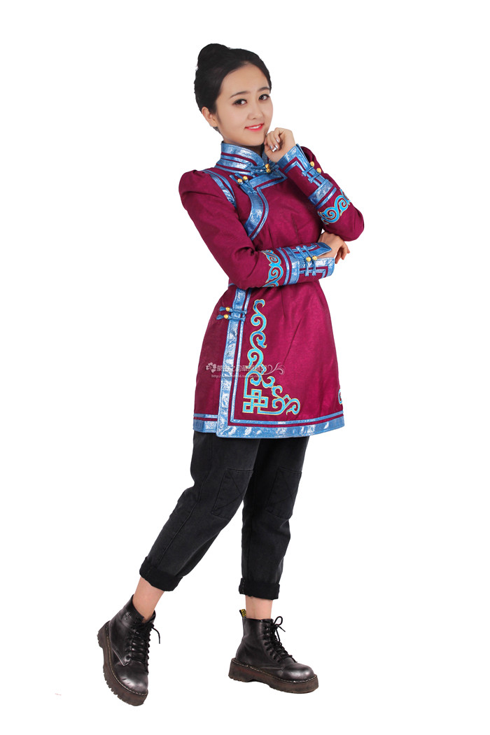 蒙古族女装生活装女士蒙古袍日常装少数民族服装蒙古袍长袖秋装