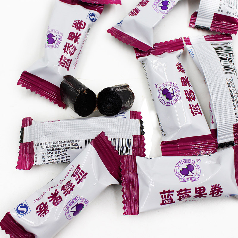 润果含糖梅干卷袋装独立包装蓝莓糖食食品酸甜蓝莓