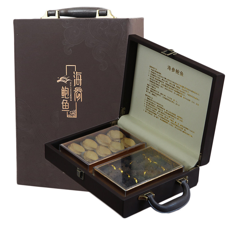 大连特产淡干海参鲍鱼礼盒盒装海鲜送礼礼包海参