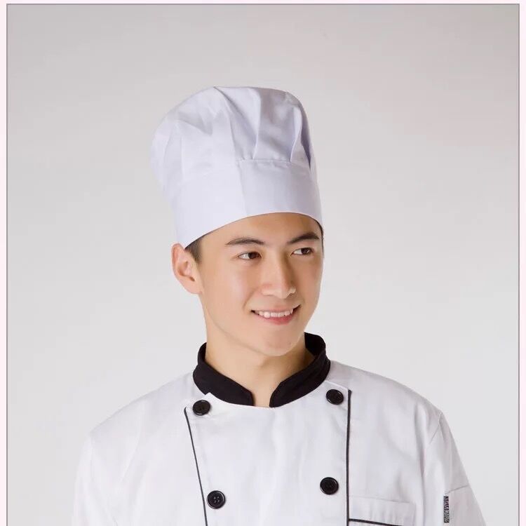 【特好】厨师帽子男厨师工作帽透气女餐厅厨房布帽食品白蘑菇帽d