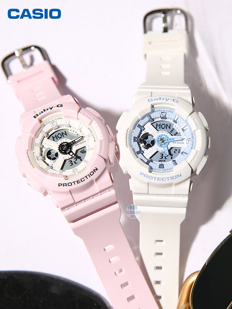 casio卡西欧手表女babyg白蓝哆啦a梦ba110be防水学生运动电子表