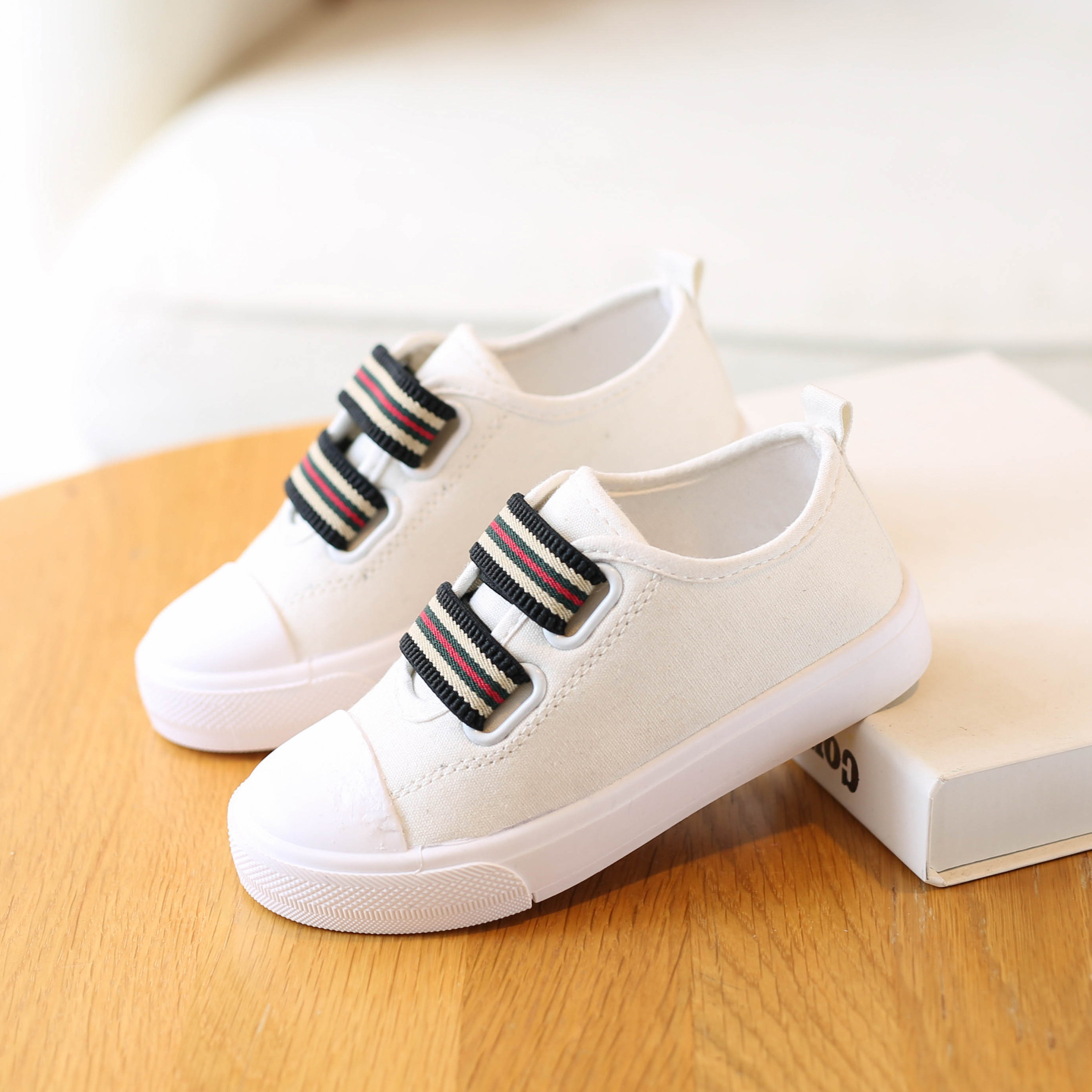 2019春新款儿童鞋子男童板鞋女童软底布鞋低帮童帆布鞋透气小白鞋