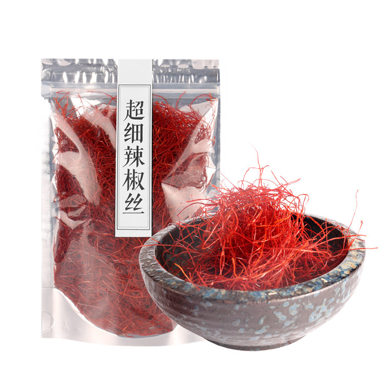 天然超细特细辣椒丝酒店厨师创意食材辣椒细丝创意盘饰菜品原料