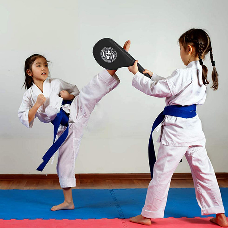 跆拳道训练训练器器材儿童脚靶脚板踢靶手双叶红色跆拳道脚靶