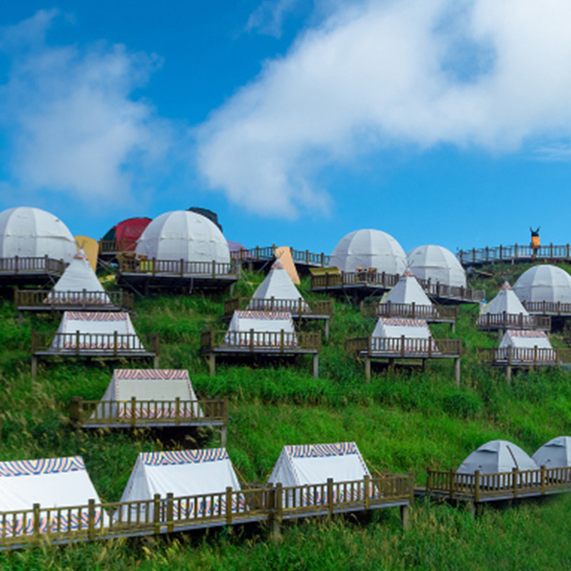 [武功山风景区-观音宕球形帐篷]萍乡武功山住宿观音宕六人帐篷