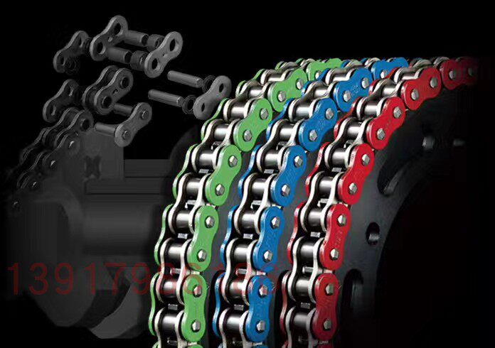 摩托车rk油封链条赛道专用竞技传动红色绿色链条