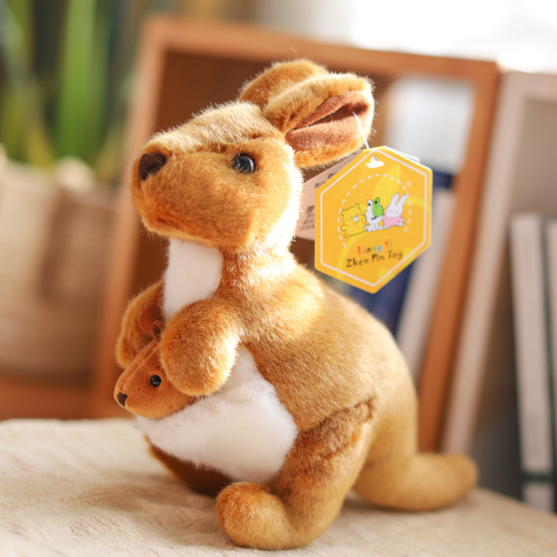 袋鼠毛绒玩具仿真母子袋鼠玩偶公仔布娃娃儿童玩偶男女孩生日礼物