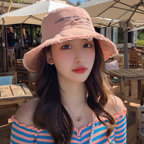 毛边渔夫帽女圆脸夏天防晒遮阳帽韩版百搭遮脸帽子