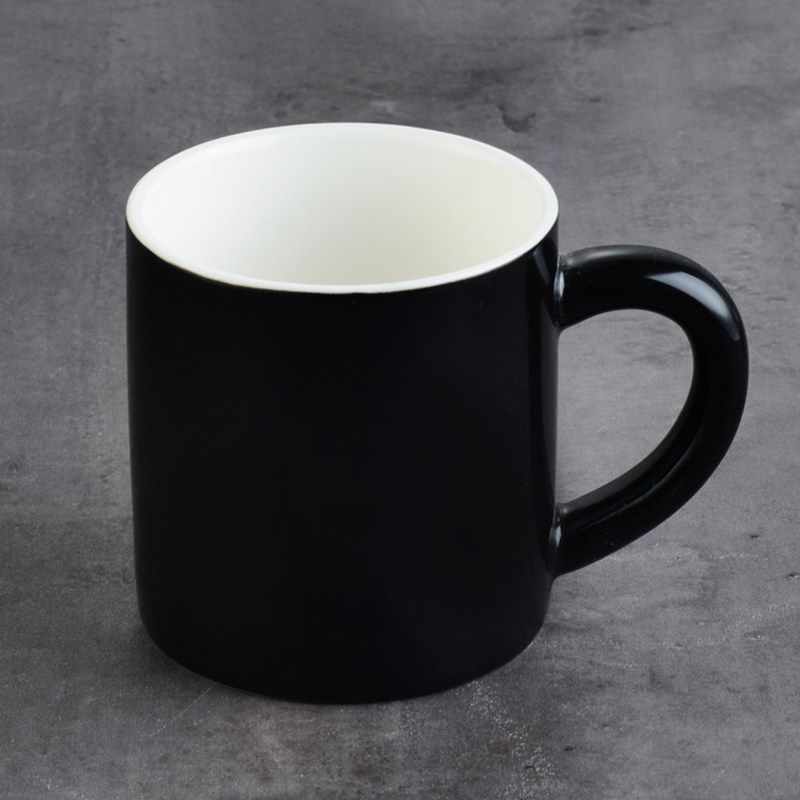 陶瓷黑色牛奶奶杯有把水杯奶茶茶杯色釉马克马克杯
