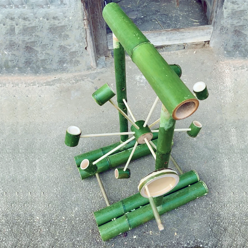 水车手工定制儿童礼物手摇幼儿园竹子戏水玩具戏水