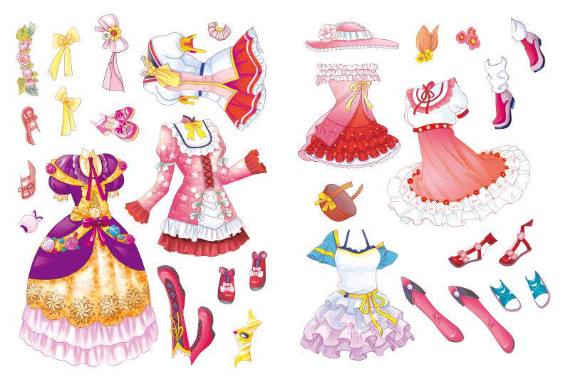 公主正版换装贴纸可爱长发儿童书益智手工益智游戏益智游戏