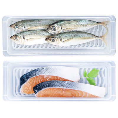 日本sp保鲜盒塑料大容量鱼盒海鲜保鲜用品冰箱冷藏冷冻储藏盒子