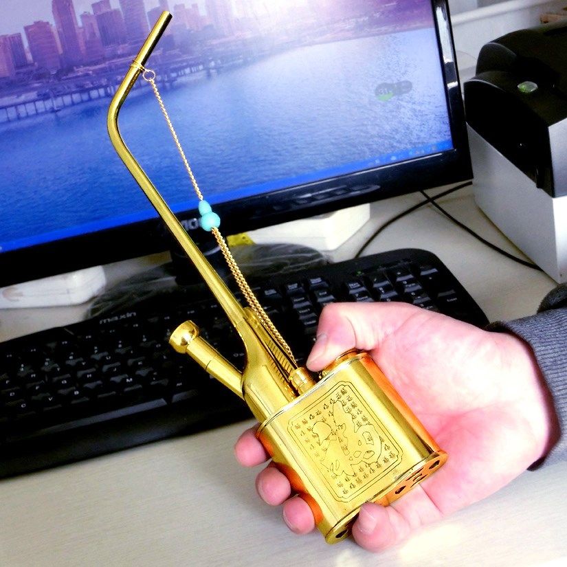 旱烟纯铜水烟斗全套送父亲大号老式烧锅中国水烟筒大中烟嘴手工