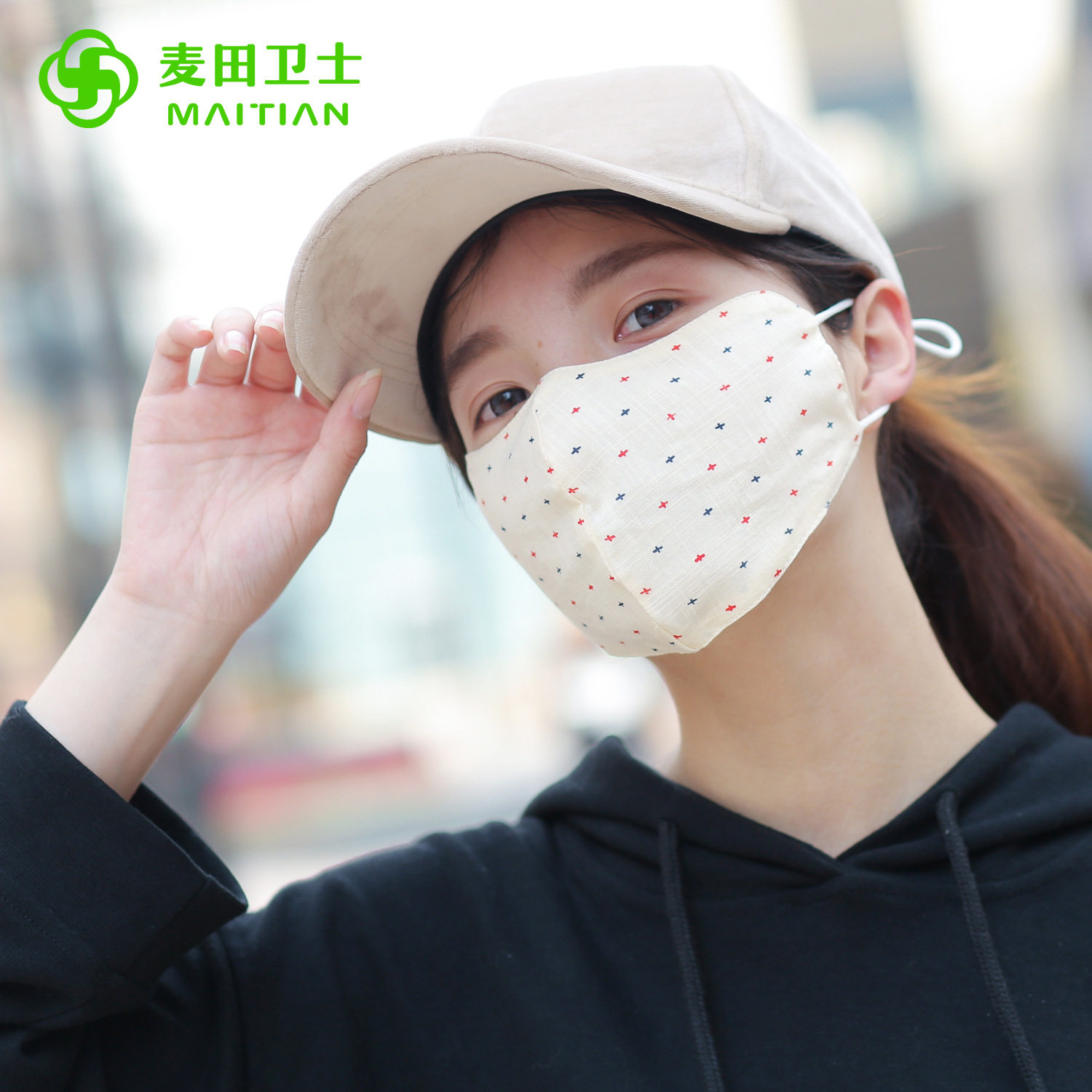 口罩夏季防晒轻薄潮款女透气全纯棉麻印花色立体年轻时尚遮阳护眼